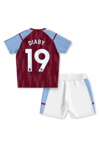 Aston Villa Moussa Diaby #19 Jalkapallovaatteet Lasten Kotipeliasu 2023-24 Lyhythihainen (+ Lyhyet housut)